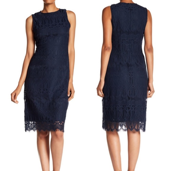 Sharagano Dresses & Skirts - Sharagano Sleeveless Lace Midi Dress